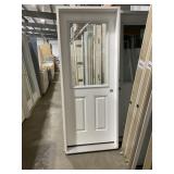 32' x 80' LH 1/2 View FG Exterior Door in White