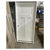 36' x 80' RH 3-Panel FG Exterior Door in White