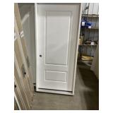 36' x 80' RH 2-Panel FG Exterior Door in White