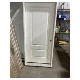 36' x 80' LH 2-Panel FG Exterior Door in White