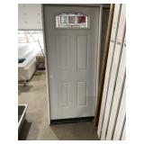 36' x 80' RH 4-Panel Steel Exterior Door in White