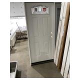 36' x 80' LH 4-Panel Steel Exterior Door in White