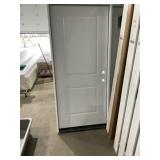 36' x 80' 2-Panel Steel Exterior Door in White
