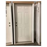 36' x 80' RH Fiberglass 6-Panel Exterior Door
