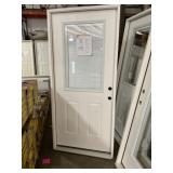 36' x 80'LH Fiberglass 1/2View Ext. Door w/ Blinds