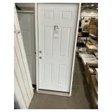 32' x 78' 6-Panel RH Steel Exterior Door in White