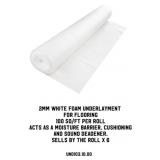 2MM White Foam Underlayment For Flooring x6