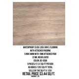 Waterproof Click Lock Vinyl Flooring w/Pad x1291SF