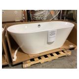 66.9' White Acrylic Free Standing Soaking Bathtub