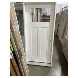 36' x 80' LH 2-Panel FG Exterior Door in White