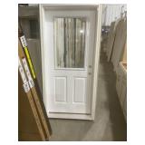 36' x 80' LH 1/2 View FG Exterior Door in White