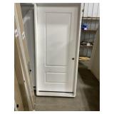36' x 80' LH 2-Panel FG Exterior Door in White