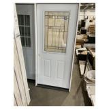 36' x 80' RH 1/2 View Steel Exterior Door in White
