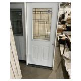 36' x 80' LH 1/2 View Steel Exterior Door in White