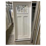 30' x 80' RH 2-Panel FG Exterior Door in White