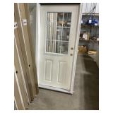 34' x 78' LH 1/2 View FG Exterior Door in White