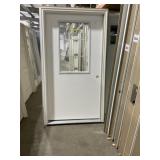 42' x 80' LH 1/2 View FG Exterior Door in White