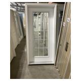 36' x 80' RH 15-Lite FG Exterior Door in White