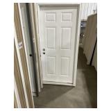 36' x 80' RH 6-Panel FG Exterior Door in White