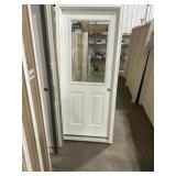 32' x 80' LH 1/2 View FB Exterior Door in White