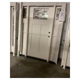 LH Fiberglass Craftsman Black Leaded Entry Door