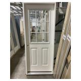 32' x 80' RH 1/2 View FG Exterior Door in White