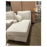 Corner Chaise Lounger in Cross-Stich Linen