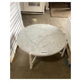 39'DIA Marble Top Coffee Table in White