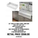 33' Fireclay Single Bowl Farm Sink