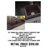 25' Franke Dual Mount Granite Composite Sink
