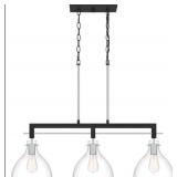 Quoizelï¿½ 3-Bulb Linear Chandelier in Nickel