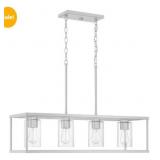 Quoizelï¿½ 4-Bulb Linear Chandelier in Nickel