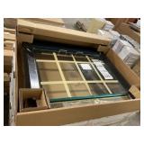 Glass Firescreen in Black and Polished Brass