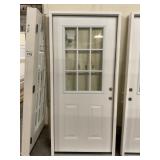 36' x 80' LH Fiberglass 9-Lite Exterior Door