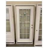 36' x 80' LH Fiberglass 15-Lite Exterior Door