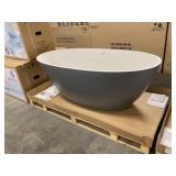 66' x 32' Gray/White Freestanding Bathtub