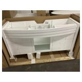 61' White Single Bowl Vanity Base