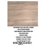 Waterproof Click Lock Vinyl Flooring w/Pad x1291SF