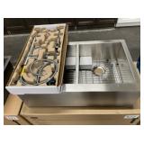 33' All-in-One Apron Mount Dbl. Bowl Sink Set