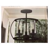 Quoizelï¿½ 3-Bulb Semi-Flush in Black x 2