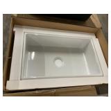 30' White Fireclay Apron Sink
