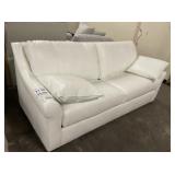 Leather-Like White Loveseat