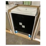 24' Black Vanity With Single Sink Top