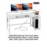 60' Desk with Monitor Riser and Charging Station