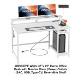 47' Desk with Monitor Riser and Charging Station