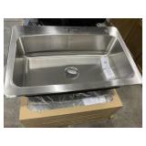 33' Stainless Single Bowl Kitchen Sink