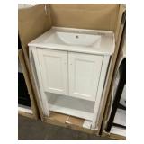 24' White Vanity With Single Sink Top