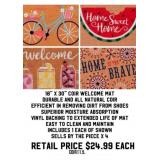 18" x 30" Coir Welcome Mat x4