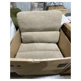 Armless Dual-Powered Recliner in Mason Sand