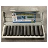 SAE 12Pc 1/2" DR. Deep Impact Socket Set